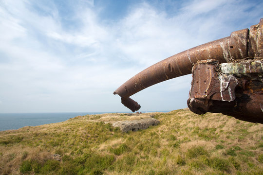 Remains of a German bunker of World War II