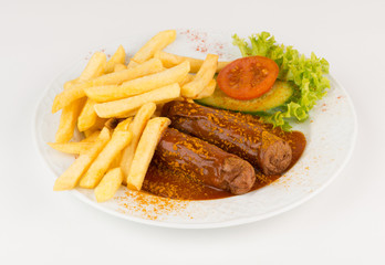 Currywurst mit Pommes