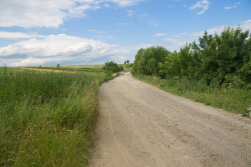 road in green field