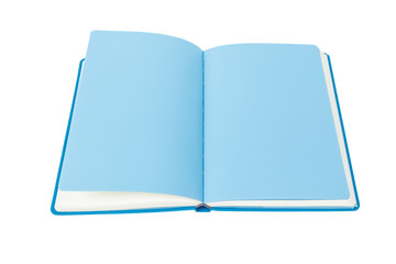 Open Book blue page on white background