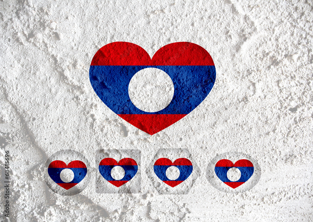 Aufkleber flag of laos themes idea design on wall texture background