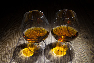 Two glasses of brandy