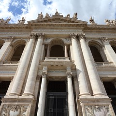 Rome Lateran Basilica. Cross processed filtered color tone.
