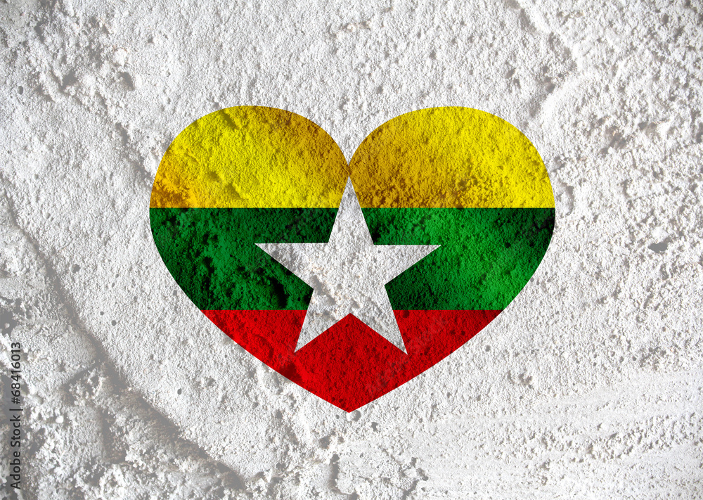 Poster union of myanmar flag or burma flag themes idea design on wall t