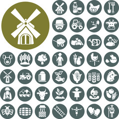 Farm icons set. Illustration eps10