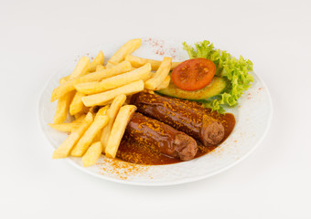 Currywurst mit Pommes