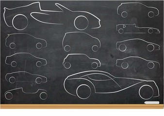 Illustration of Outlines of Cars