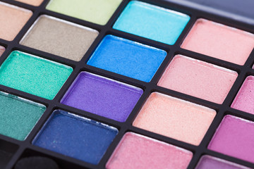 colorful cosmetic set and makeup