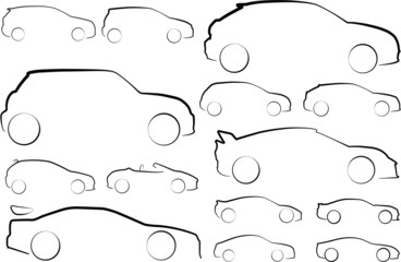 Illustration of Outlines of Cars - 68417089