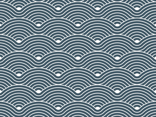 Curvy waves repetitive pattern vector texture background
