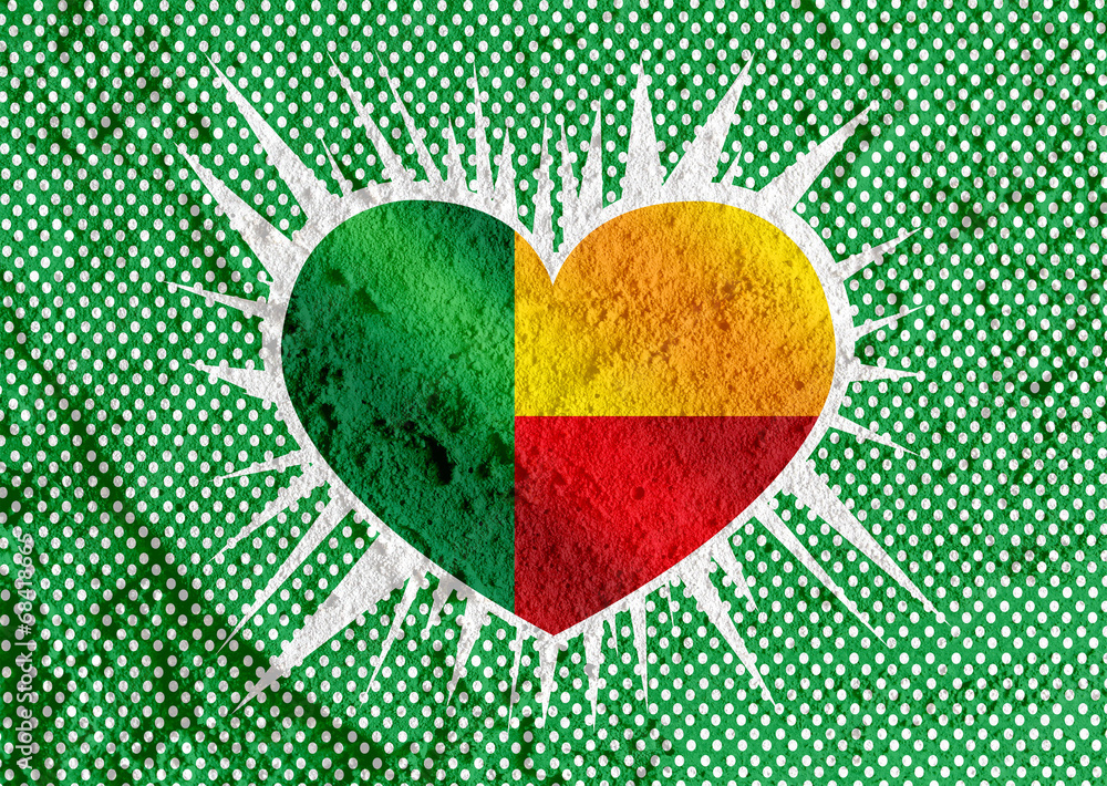 Poster Benin flag themes idea design  on wall texture background