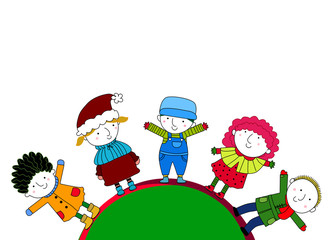 Group of Winter Children