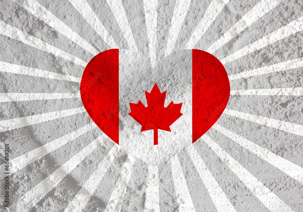 Poster flag of canada themes idea design on wall texture background