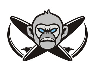 head monkey surfboard