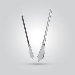 Illustration of spear ,ninja weapon, cartoon vector