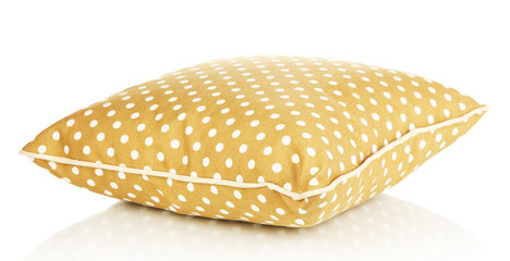 Brown bright pillow isolated on white