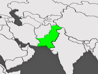 Obraz premium Map of worlds. Pakistan.