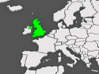 Obraz premium Map of worlds. Great Britain.
