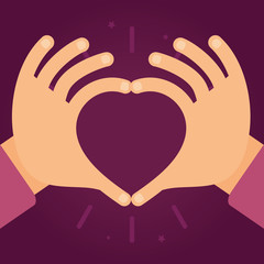 Vector hands in the form of heart