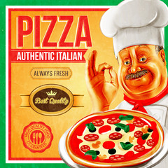 Obrazy na Szkle  pizza w stylu vintage