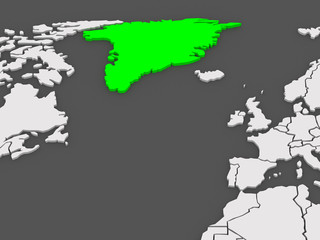 Obraz premium Map of worlds. Greenland.