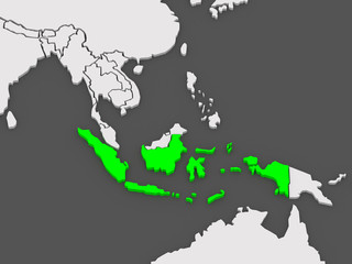 Map of worlds. Indonesia.