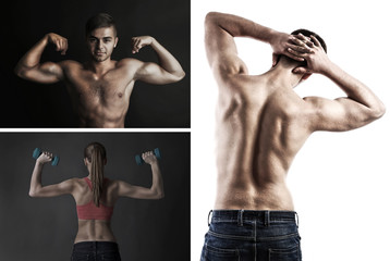 Fototapeta na wymiar Fitness collage