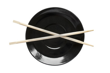 Chopsticks on a plate