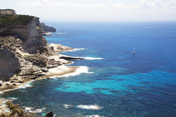 View from the cliff of Bonifacio, Corsica, France
