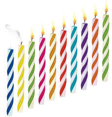 Set of birthday multicolored candles. - 68427087