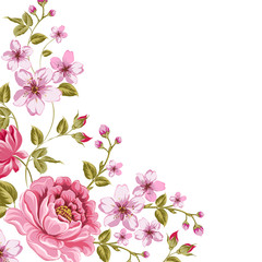 Luxurious color peony background.