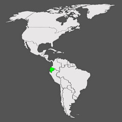 Map of worlds. Ecuador.