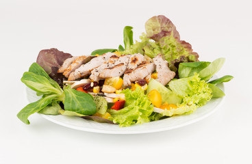 Salat mit Putenstreifen