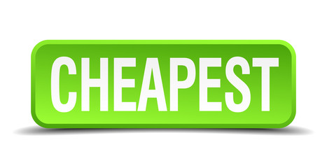 cheapest green 3d realistic square isolated button