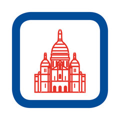 Vector illustration of Montmartre - Basilique du Sacre Coeur