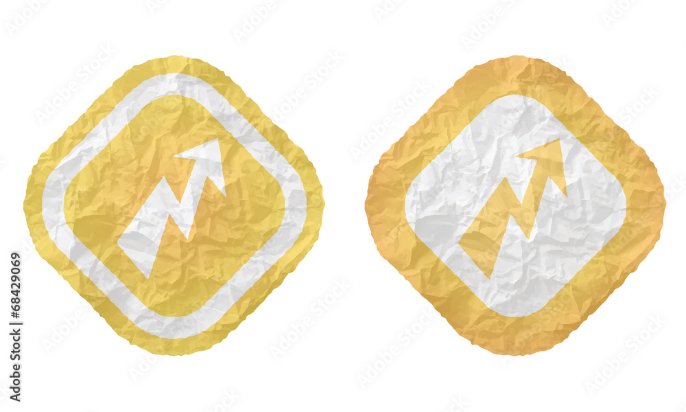Aufkleber two frames with texture crumpled paper and flash
