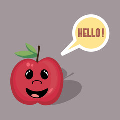 Funny cartoon apple