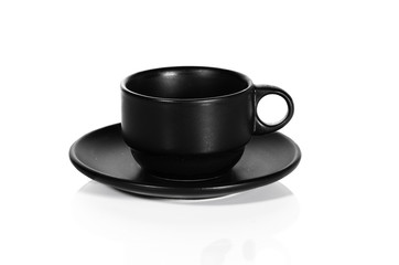 Black coffee cup isolated on a white background