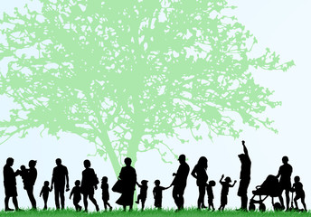 Big family silhouettes