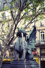 St. Michael fountain in Paris, France
