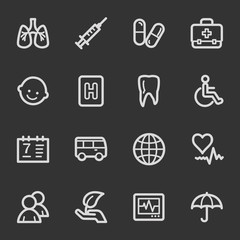 Medicine web icon set 1, grey set