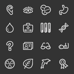 Medicine web icon set 2, grey set