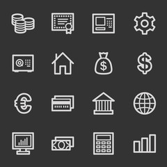 Money web icons, grey set