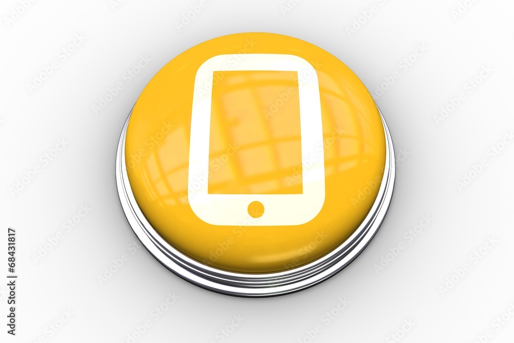 Poster composite image of tablet pc graphic on button