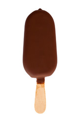Classic ice cream covered chocolate, isolated