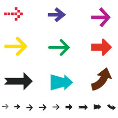 Arrow sign vector icon set