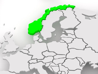Obraz premium Map of worlds. Norway.