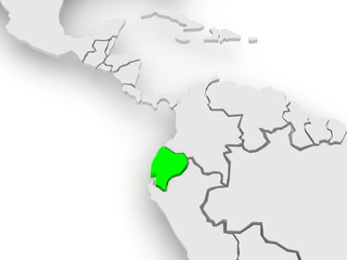 Map of worlds. Ecuador.
