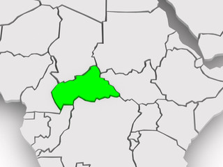 Fototapeta premium Map of worlds. Central African Republic.