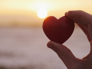 Fototapeta premium heart sunset love